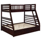 Ashton 2-drawer Wood Twin Over Full Bunk Bed Cappuccino