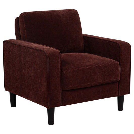 Ruth Fabric Upholstered Track Arm Accent Chair Rust Red