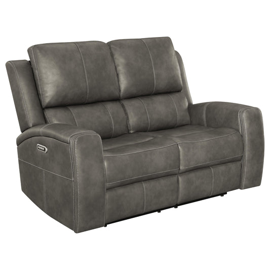 Brickston Triple Power Reclining Loveseat Charcoal