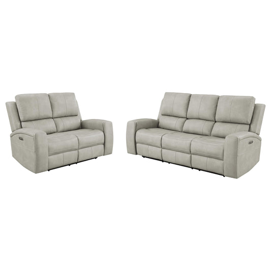 Brickston 2-piece Triple Power Reclining Sofa Set Grey