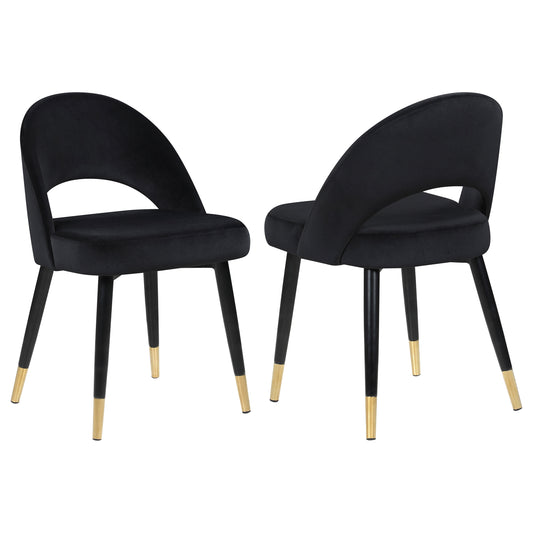Lindsey Arched Back Upholstered Side Chairs Black (Set of 2)