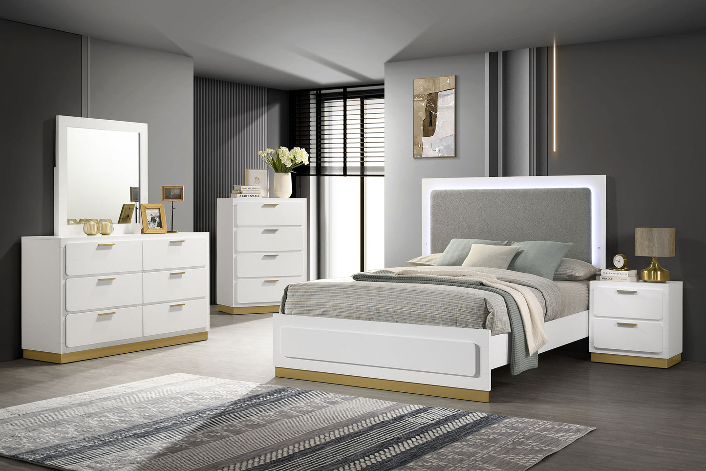 Caraway 5-piece Queen Bedroom Set White