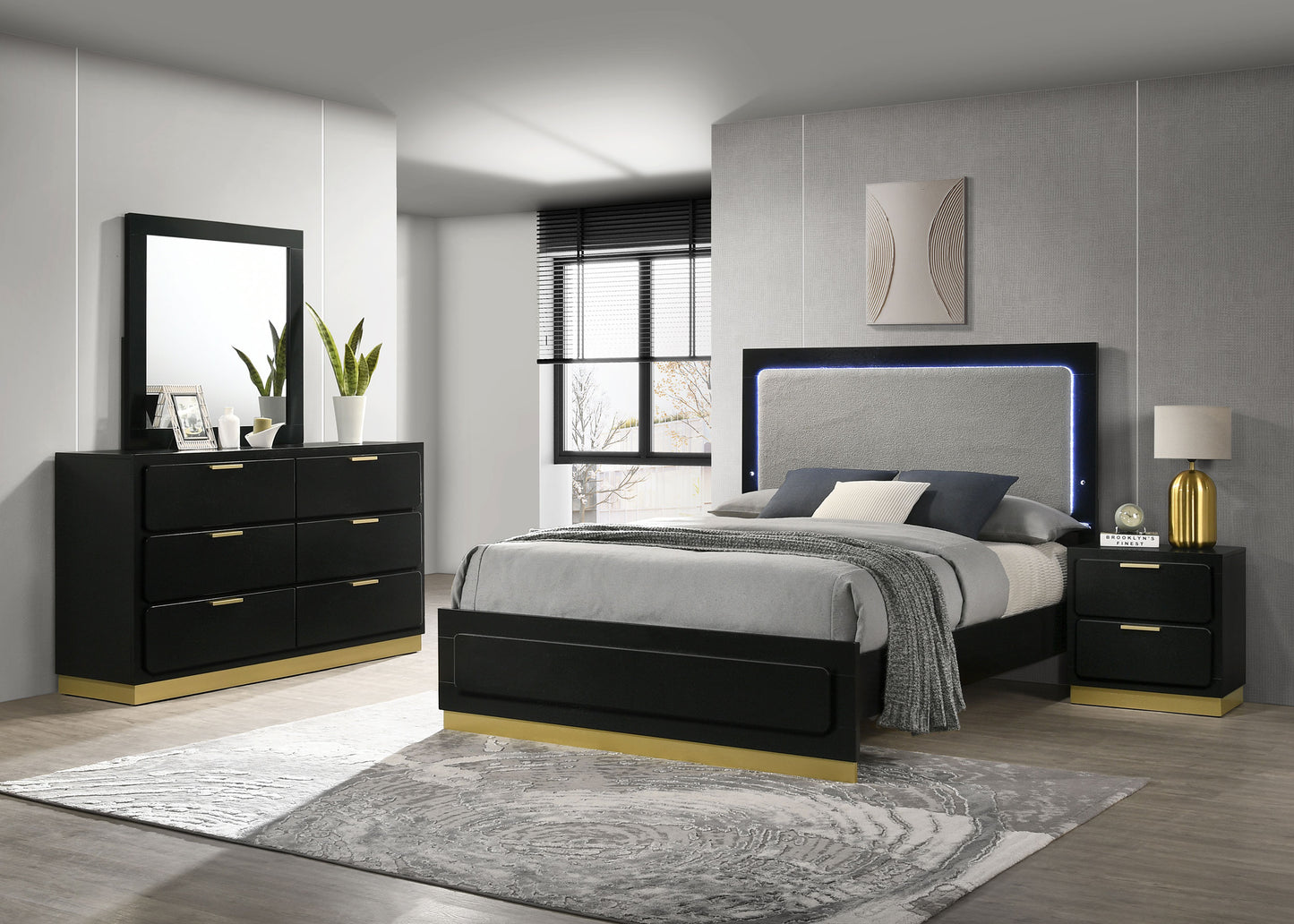 Caraway 4-piece California King Bedroom Set Black