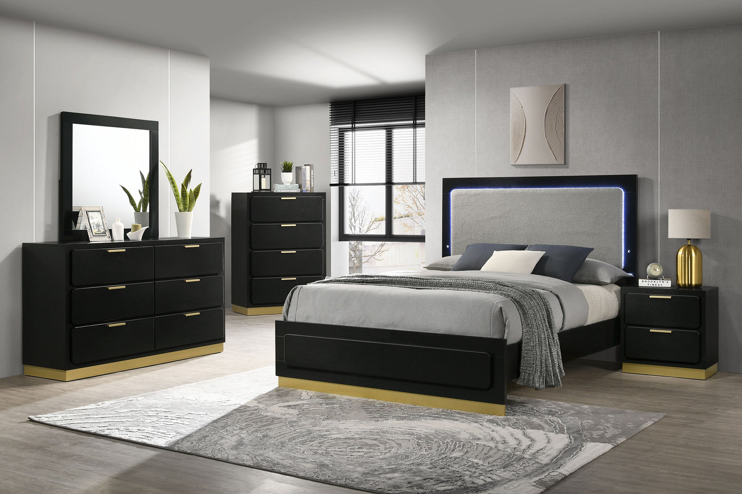 Caraway 5-piece California King Bedroom Set Black