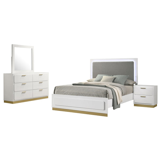 Caraway 4-piece California King Bedroom Set White