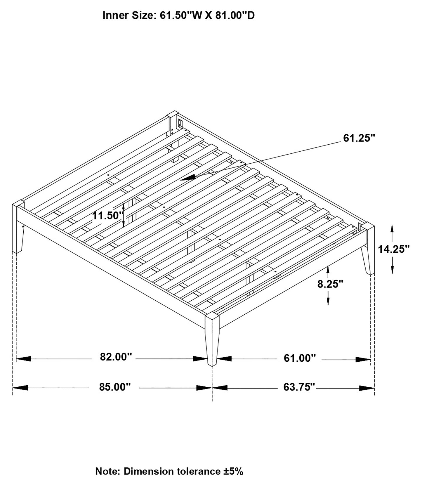 Hounslow Queen Universal Platform Bed Black