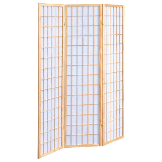 Carrie 3-panel Folding Screen Natural and White