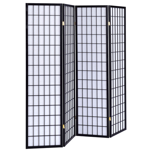 Roberto 4-panel Folding Screen Black and White