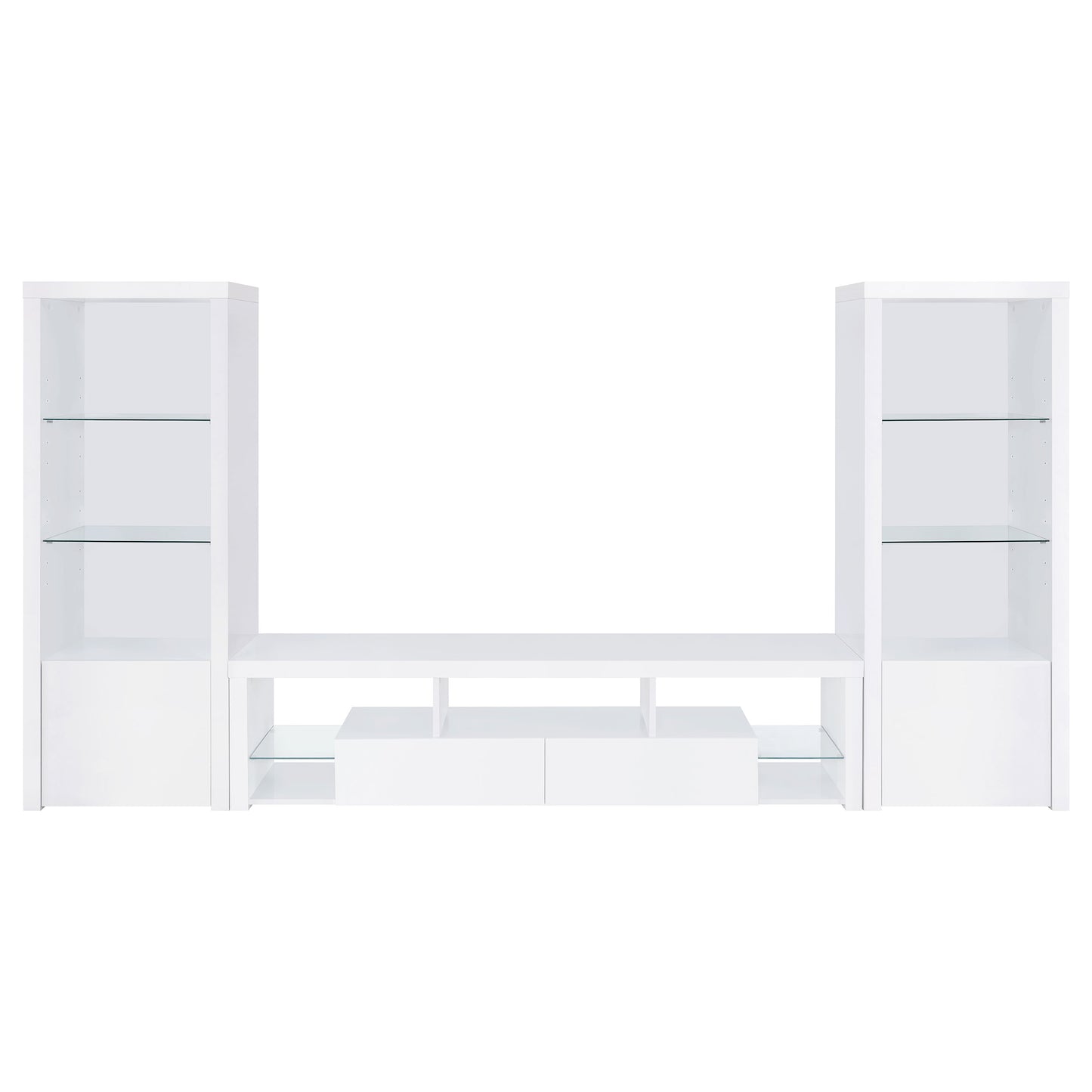 Jude 3-piece 71-inch TV Entertainment Center White High Gloss