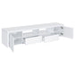 Jude 2-door 79" TV Stand With Drawers White High Gloss