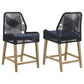 Nakia Woven Rope Back Counter Height Stools (Set of 2)