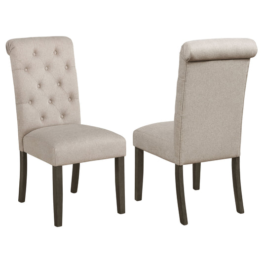 Balboa Tufted Back Side Chairs Rustic Brown and Beige (Set of 2)