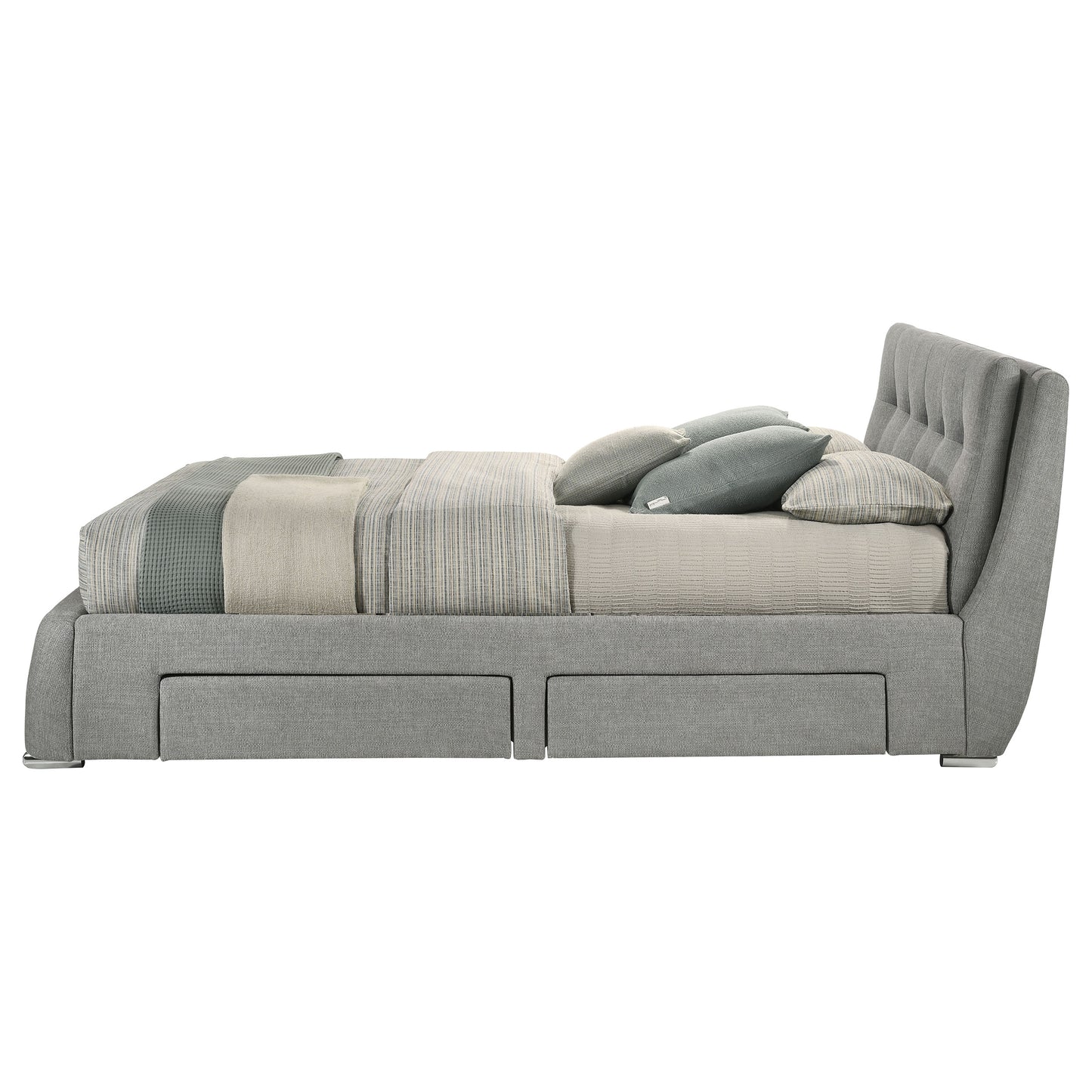 Fenbrook Upholstered Queen Storage Panel Bed Grey