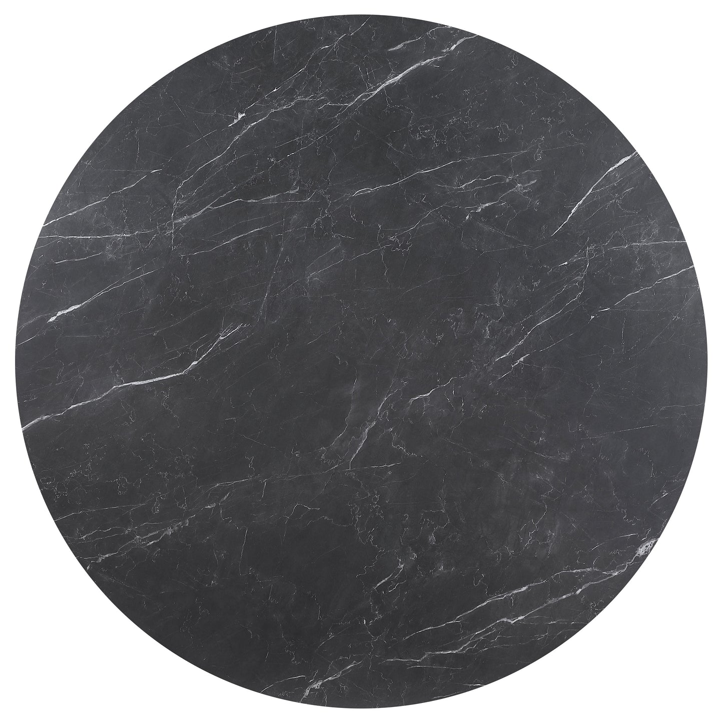 Camden Round 48-inch Faux Marble Top Dining Table Black