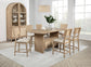 Kailani 8-piece Counter Dining Set with Cabinet Beige Oak