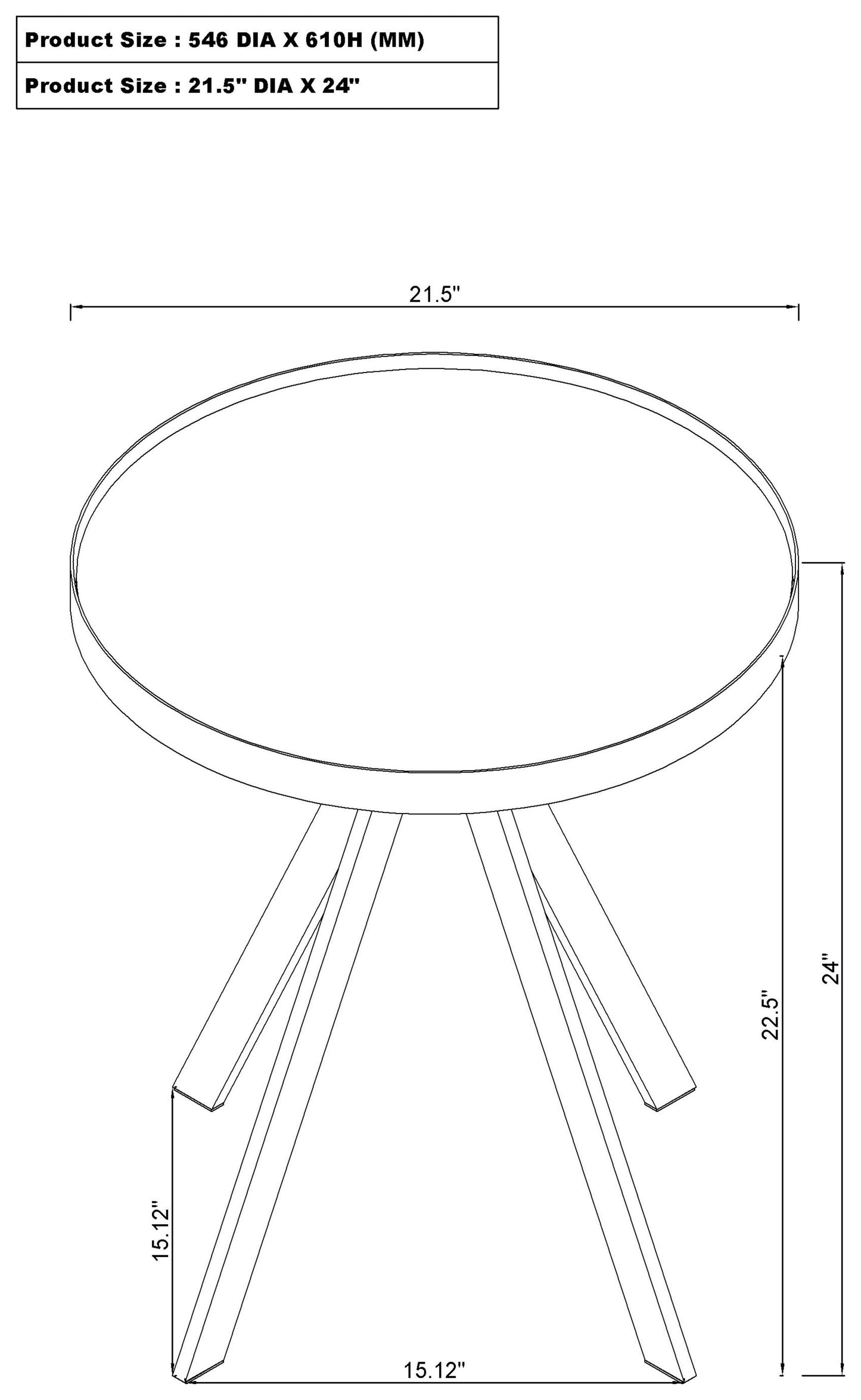 Briggs Round Marble Printed Glass Top End Table Black