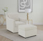 Winter Upholstered Hydraulic Lift Top Storage Ottoman Beige