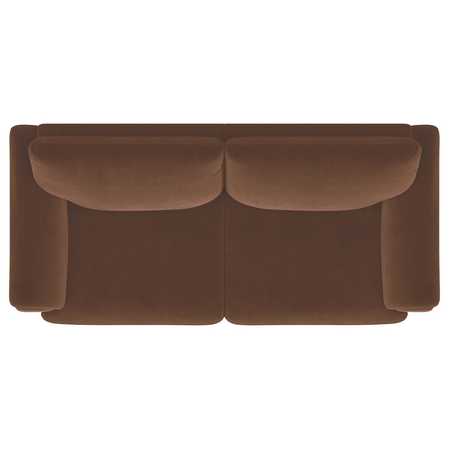 Selma Velvet Upholstered Crescent Arm Sofa Rust