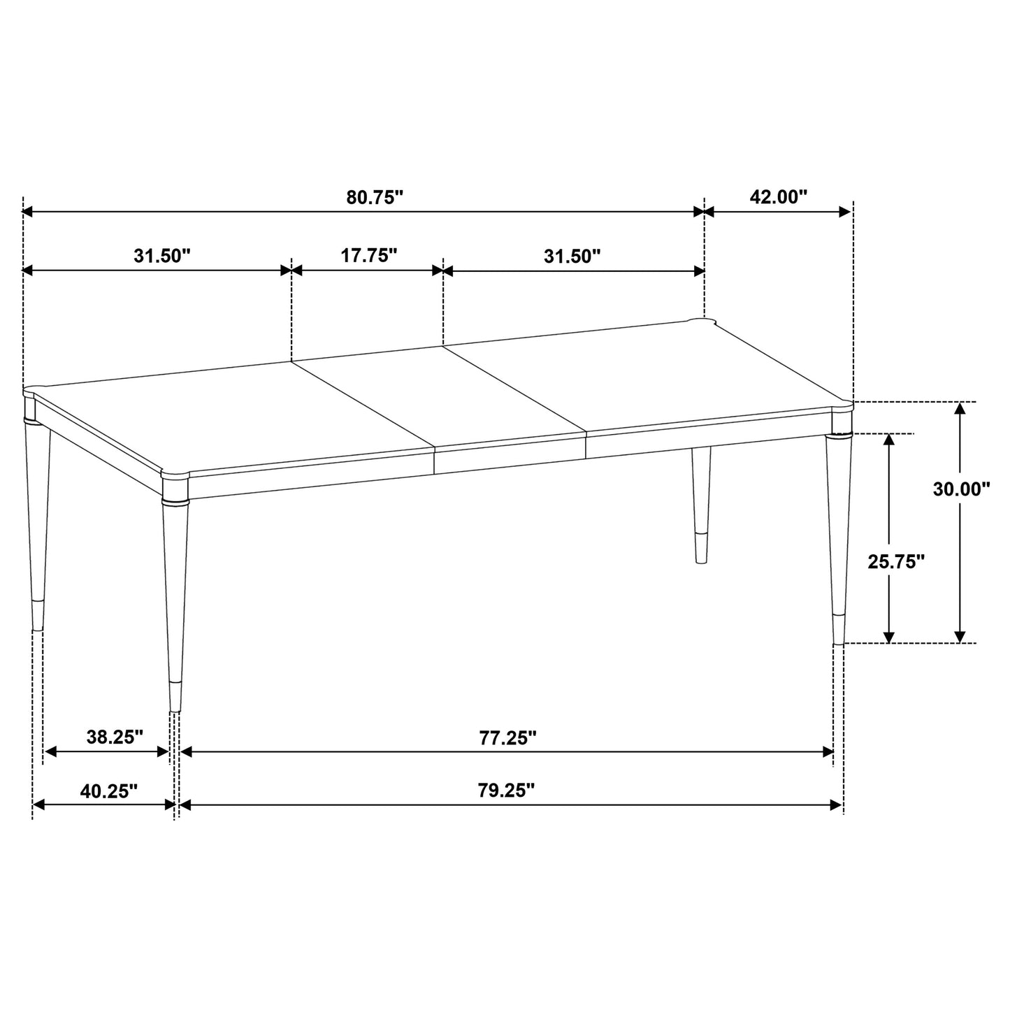 Reseda 81-inch Extension Leaf Dining Table Ash Brown