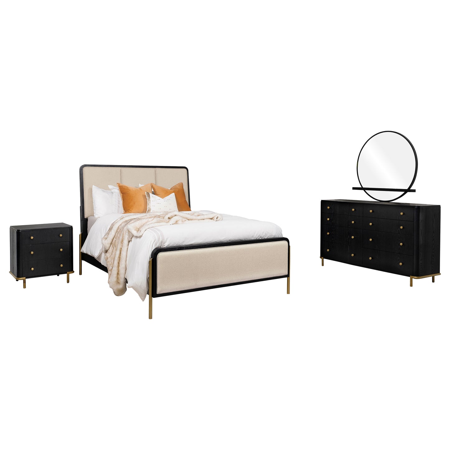 Arini 4-piece Eastern King Bedroom Set Cream and Black