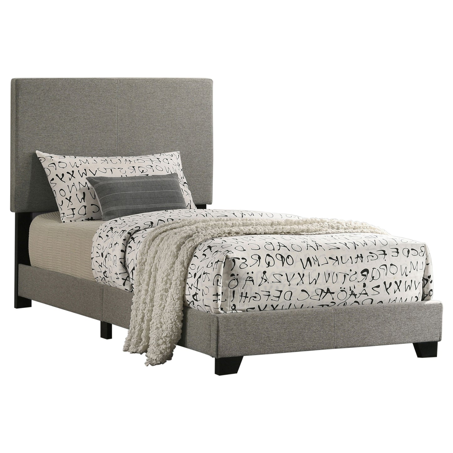 Dorian Fabric Upholstered Twin Panel Bed Taupe