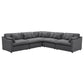 Hobson 5-piece Upholstered Modular Sectional Sofa Charcoal