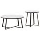 Hugo 2-piece Coffee and End Table Set White Faux Marble