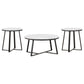 Hugo 3-piece Coffee and End Table Set White Faux Marble