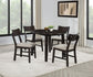 Catley 5-piece Round Drop Leaf Dining Table Set Dark Coffee