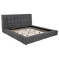 Dreux Upholstered California King Panel Platform Bed Grey