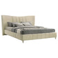 Evelyn Upholstered Eastern King Panel Platform Bed Ivory