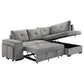 Roanne Fabric Upholstered Sleeper Sectional Sofa Grey
