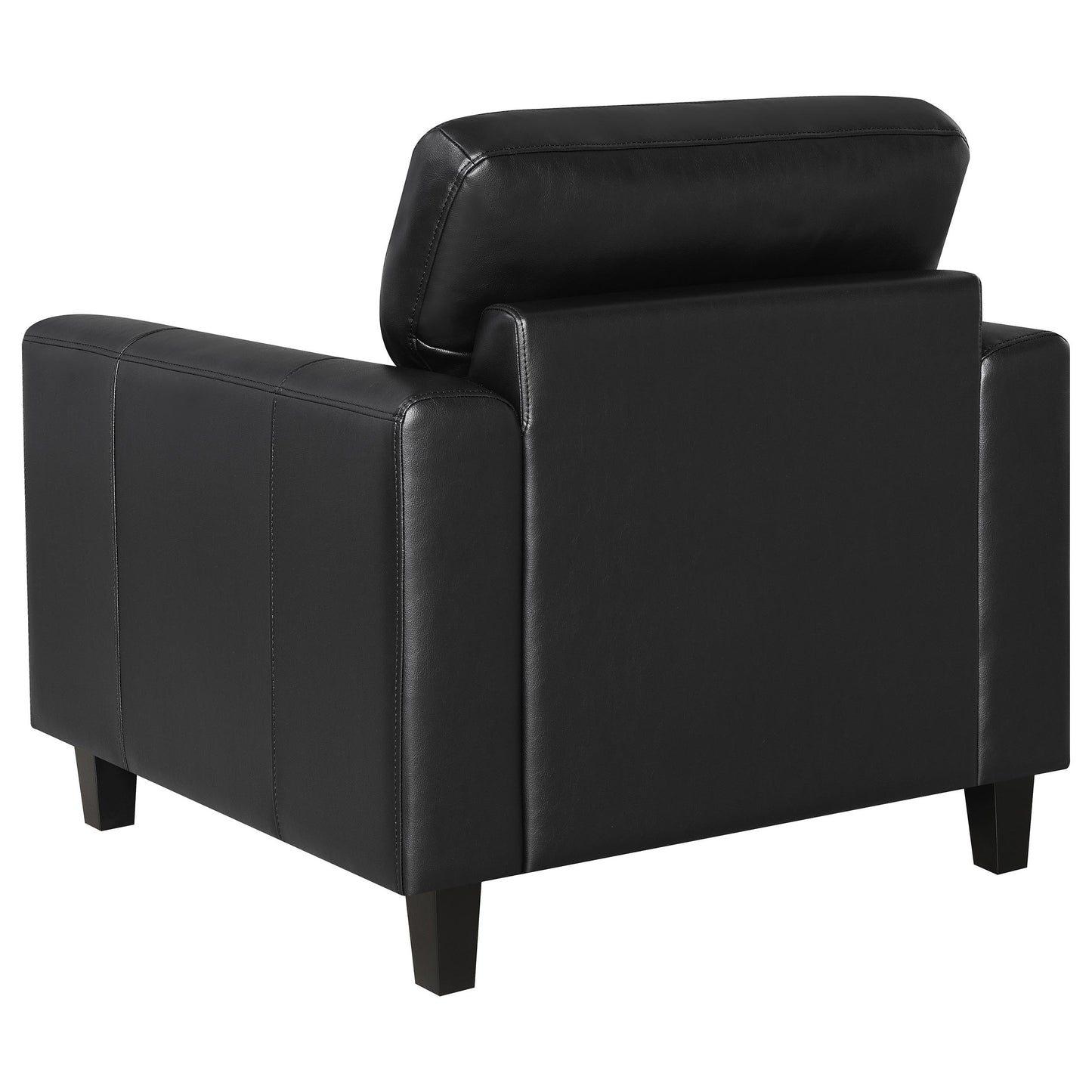 Scotland Faux Leather Upholstered Track Arm Chair Black