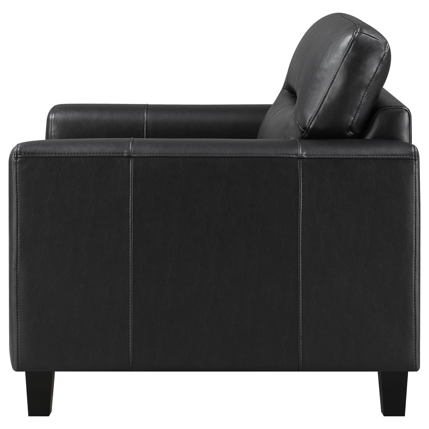 Scotland Faux Leather Upholstered Track Arm Chair Black