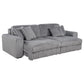 Jacana Corduroy Upholstered Dual Power Chaise Sofa Grey
