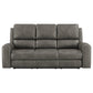 Brickston Triple Power Reclining Sofa Charcoal