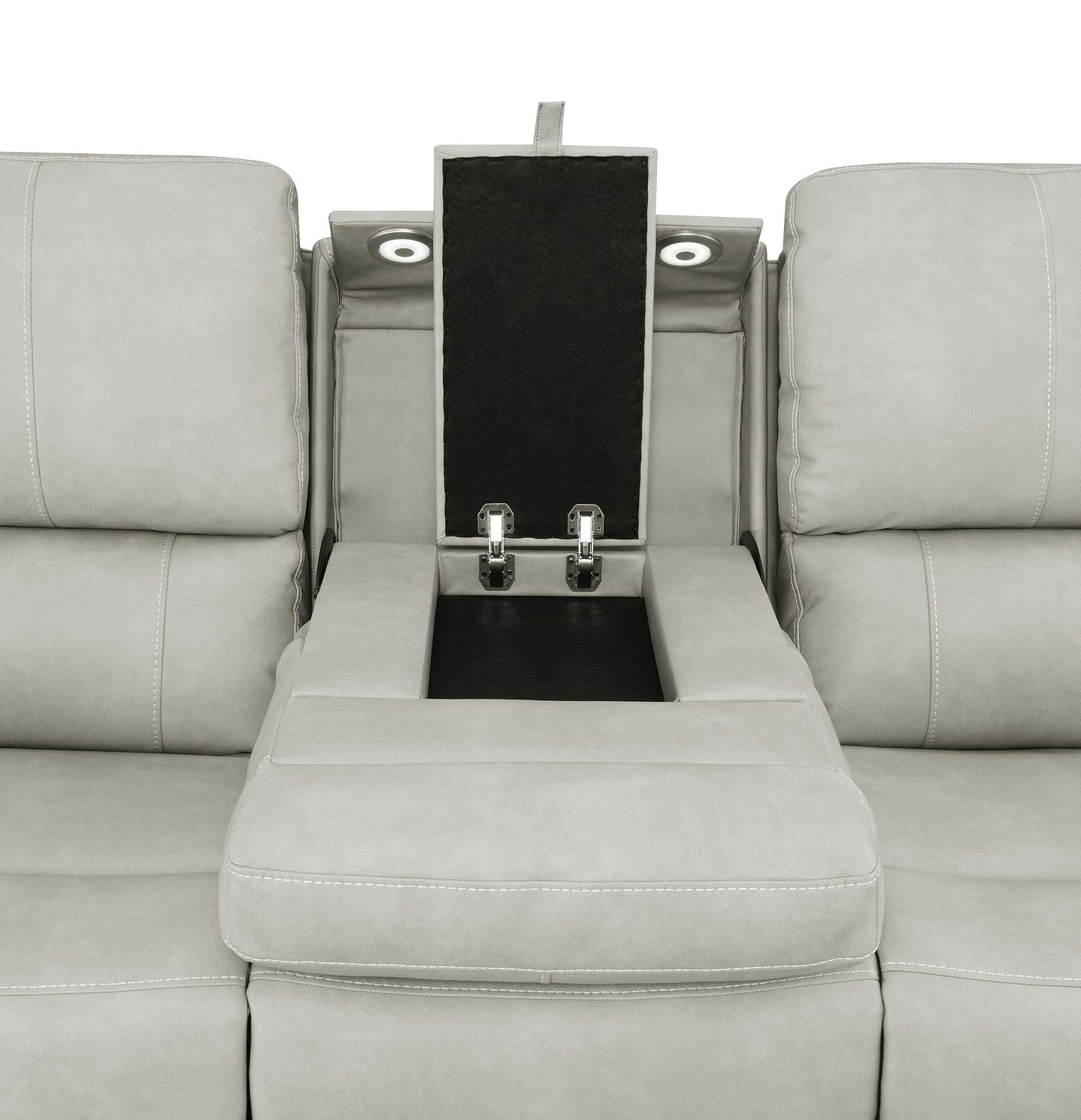 Brickston Triple Power Reclining Sofa Grey