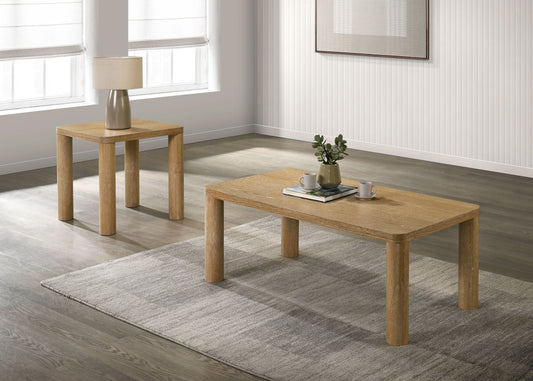 Castlewood 2-piece Cocktail Coffee Table Set Washed Oak
