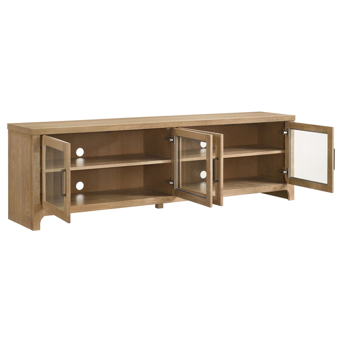 Brenham 79-inch 4-door TV Stand Media Console Washed Oak