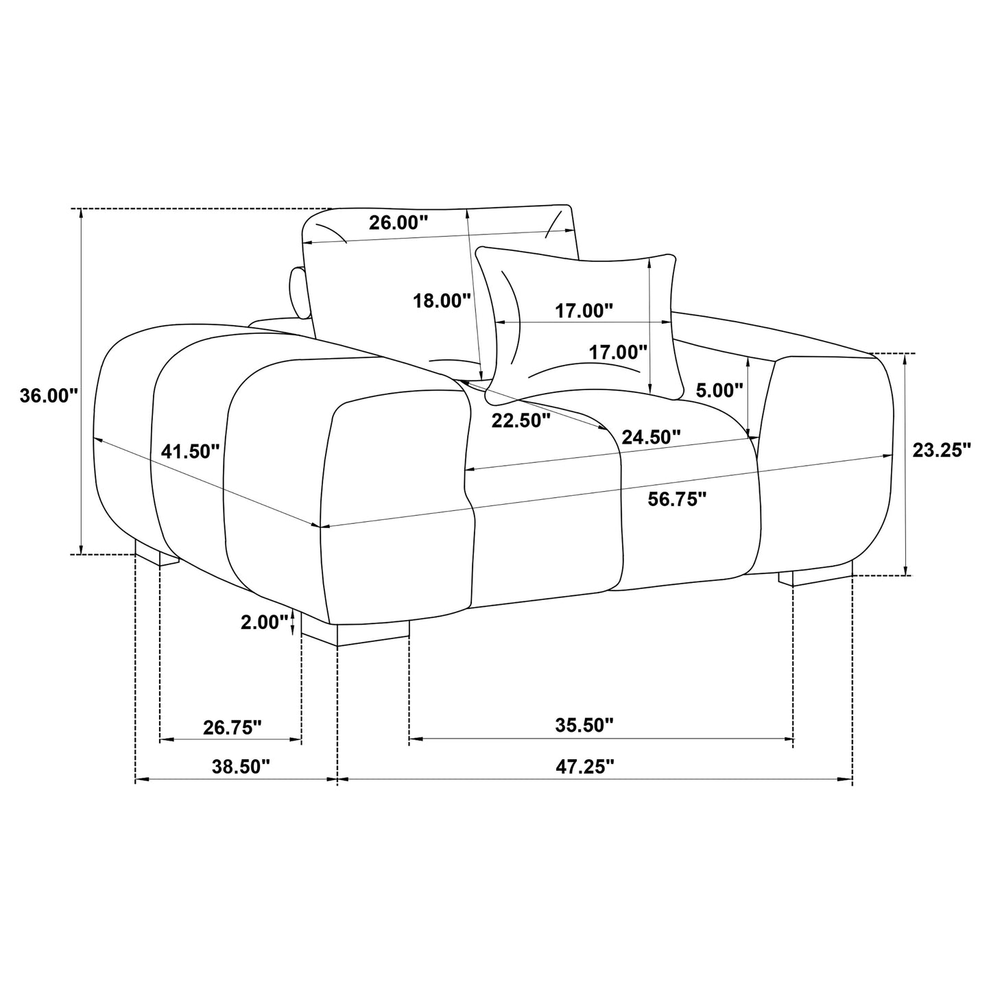 Octavia Upholstered Track Arm Accent Chair Orange