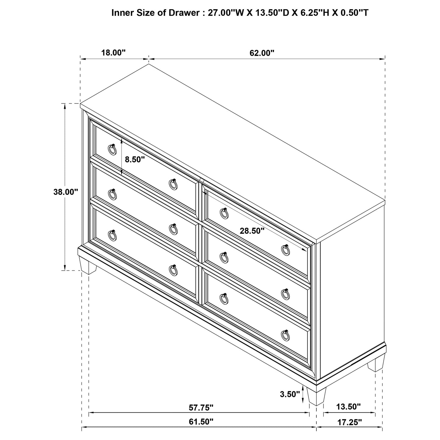 Pembroke 4-piece Eastern King Bedroom Set Washed Oak