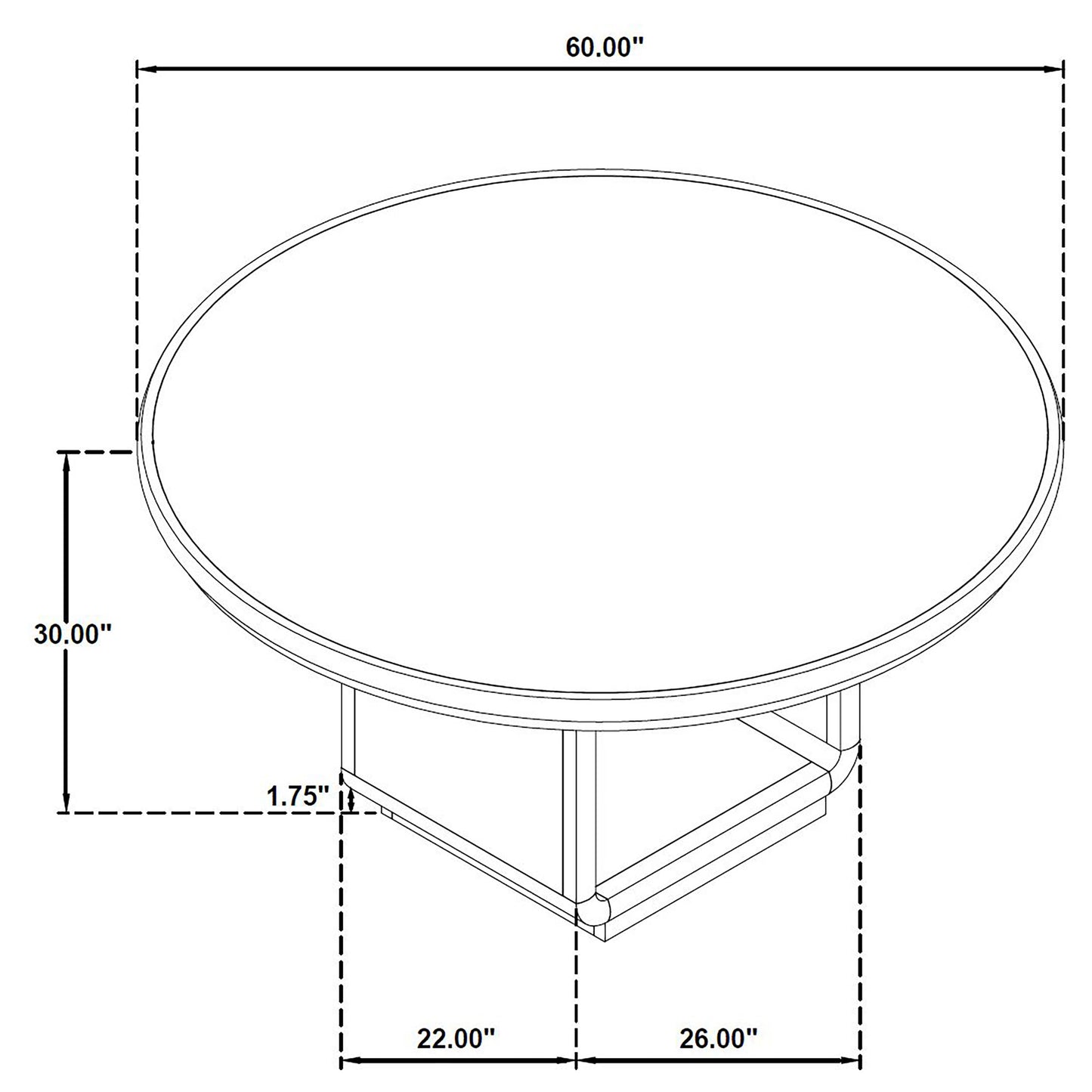 Leandro 60-inch Round Dining Table Burnished Black