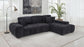 Octavia Upholstered Sectional Chaise Sofa Black