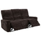 Navarro Chenille Upholstered Reclining Sofa Dark Brown