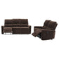 Navarro 2-piece Upholstered Reclining Sofa Set Dark Brown