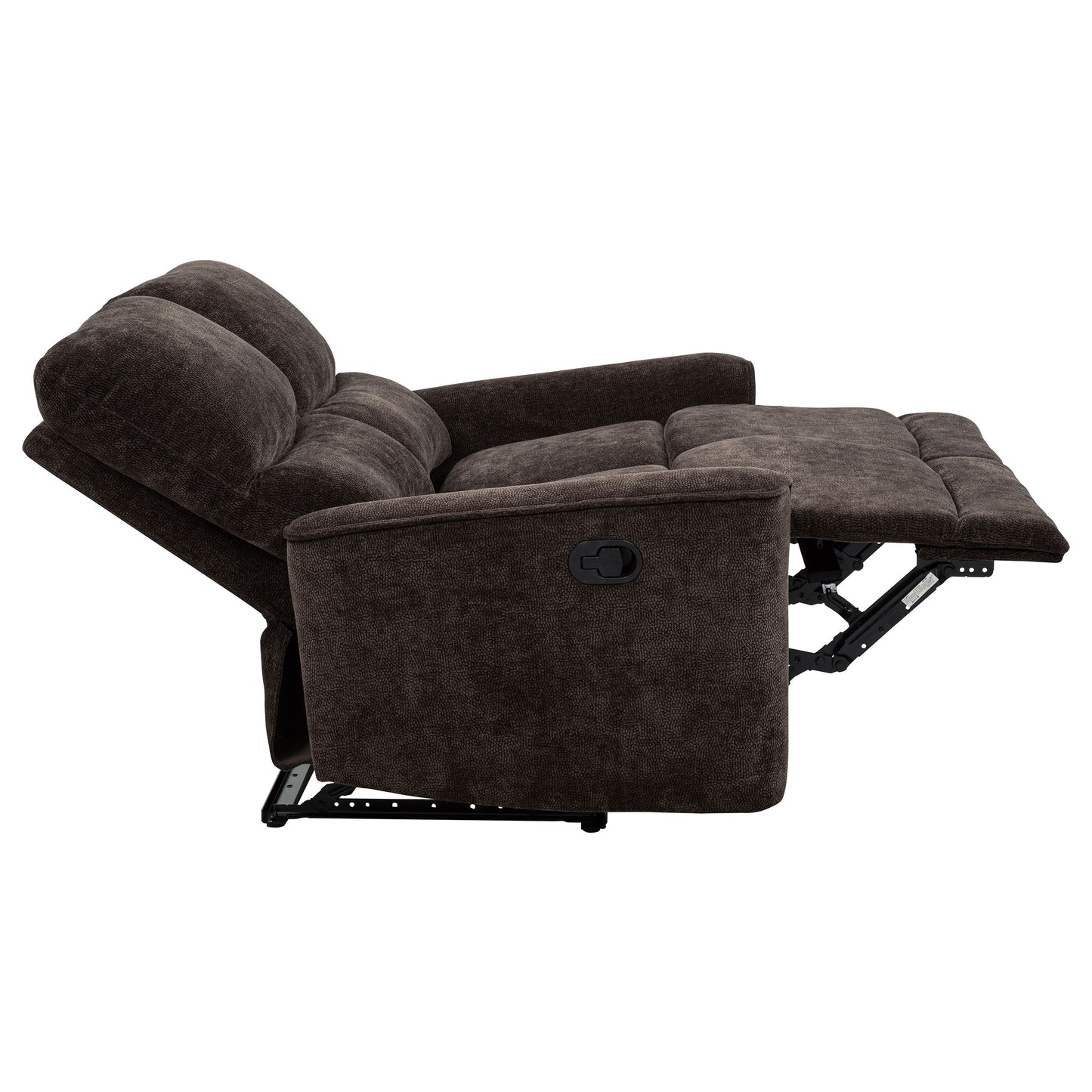 Navarro Chenille Upholstered Reclining Loveseat Dark Brown