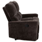 Navarro Chenille Upholstered Reclining Loveseat Dark Brown