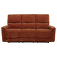 Navarro Chenille Upholstered Reclining Sofa Burnt Orange