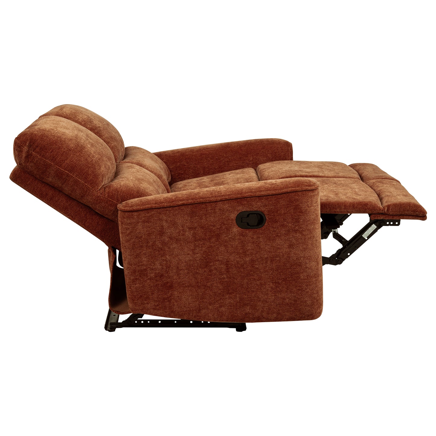 Navarro Chenille Upholstered Reclining Loveseat Burnt Orange