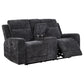 Kennett Chenille Upholstered Power Reclining Loveseat Grey